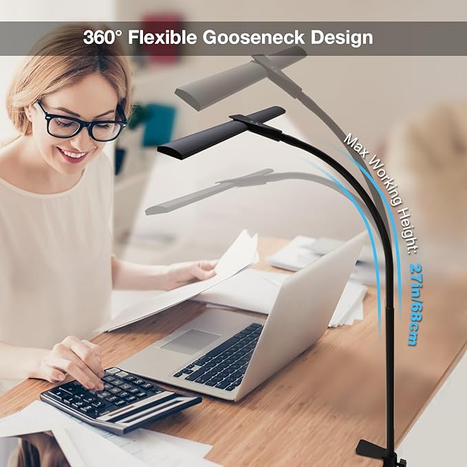Hensam Desk Lamps for Home Office, Eye-Caring Architect LED Desk Light - Image 5