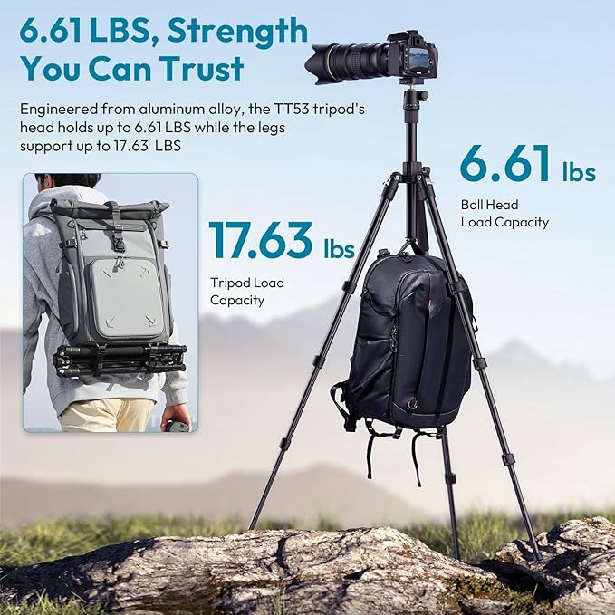 ULANZI TT53 Camera Tripod, 70.8” Travel Tripod - Image 6