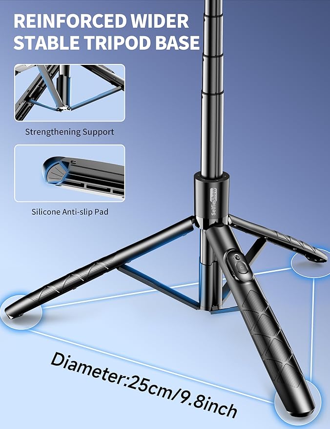 Aluminum 71" Phone Tripod with Remote, Extendable & Compatible with iPhone - Image 2