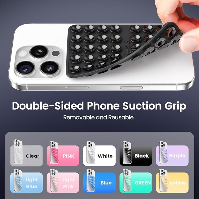 Klearlook 4Pack Silicone Suction Cup Phone Case Mount Double Sided, Sticky - Image 4