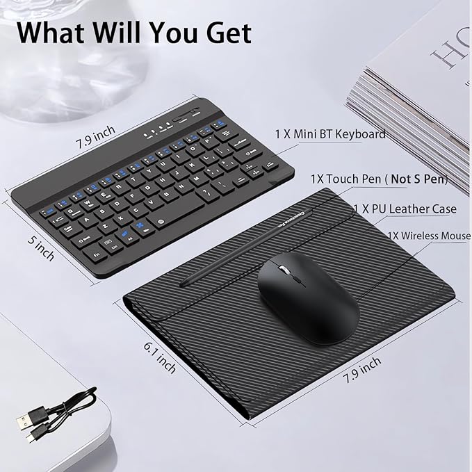 for Samsung Galaxy Z Fold 7 6 5 Keyboard and Mouse, Portable Mini 7.9 inch - Image 7