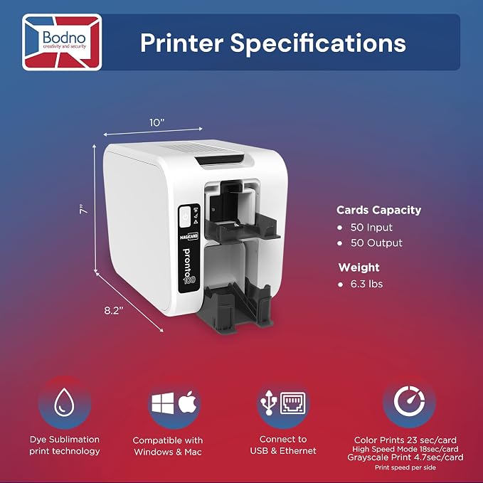 Bodno Magicard Pronto 100 ID Card Printer & Complete Supplies Package ID - Image 5