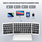 Foldable Bluetooth Keyboard, Portable Full Size Folding Keyboard - Image 4