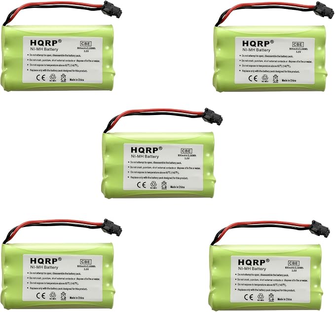 HQRP 5-Pack Cordless Phone Battery Compatible by HQRP