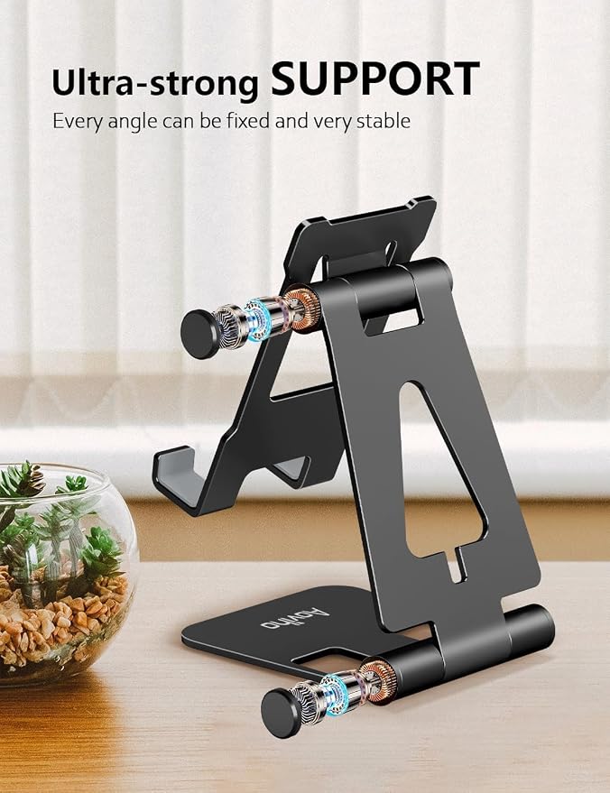 Cell Phone Stand for Desk, Adjustable Desktop Phone Holder Stand, Foldable - Image 3