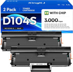 MLT-D104S Toner Cartridge Black 2-Pack High-Yield Replacement by KingKJInkToner
