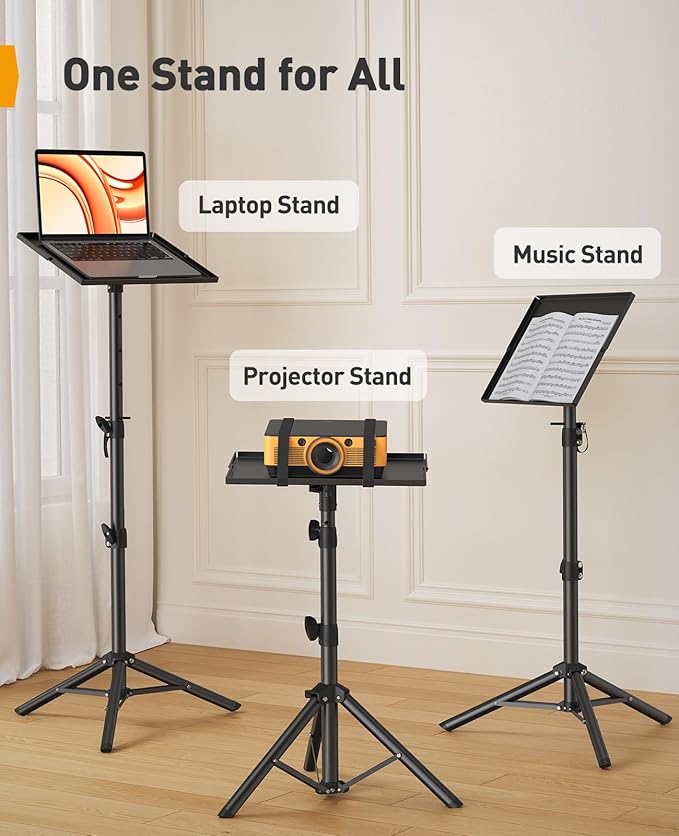 Perlegear Projector Stand Tripod, Portable Tall Projector Stand 90°Tilt - Image 5