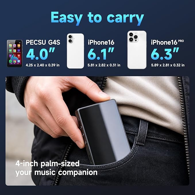 PECSU MP3 Player with Bluetooth 5.0 and WiFi, Android 14 System with Spotify - Image 3