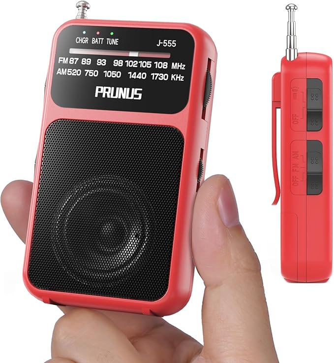 PRUNUS J-555 Pocket Radio AM FM USB-C Charging& Battery Operated, Excellent by PRUNUS