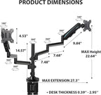 EUREKA ERGONOMIC Dual Monitor Stand, Fully Adjustable Gas Spring Double Monitor - Image 8
