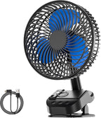 ATEngeus 4 in1 USB Fan, 8” Clip Fan, 10000mAh Rechargeable Table Fan, 5 Speeds by ATEngeus