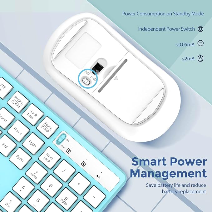Wireless Keyboard and Mouse Combo, Lovaky 2.4G Full-Sized Ergonomic Keyboard - Image 3