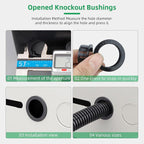 2" Black Snap-in Knockout Insulating Bushing Grommets, Plastic Cable Hole - Image 7