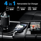 iPhone Car Charger, 4 in 1 Retractable Fast Car Phone Charger Adapter 131W - Image 4