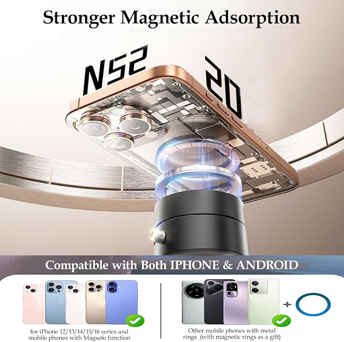 Foldable Vacuum Magnetic Suction Phone Holder, Retractable Magnetic Car Holder - Image 4