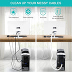 2 Pack 5ft - 1 inch White Cable Sleeve, Cable Organizer - Image 4