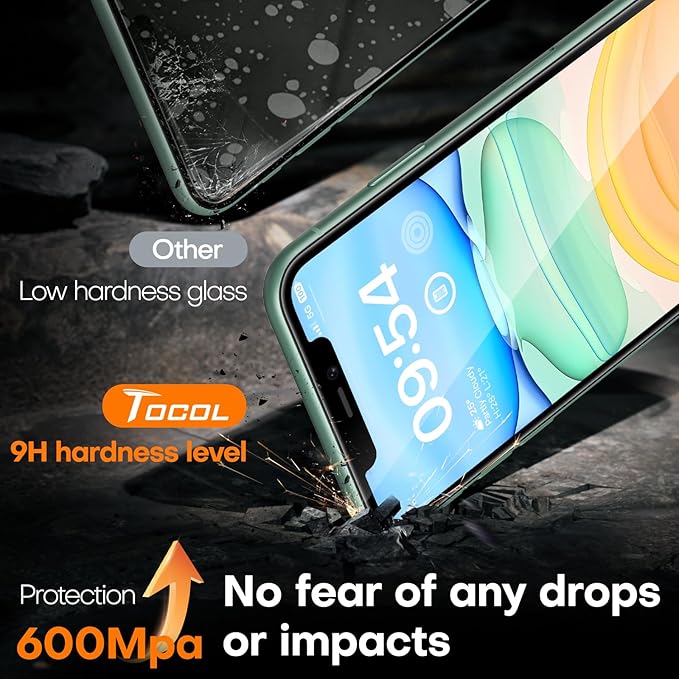 TOCOL for iPhone 11 / iPhone XR Screen Protector 9H Hardness Military Grade - Image 5