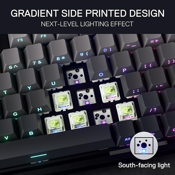 Redragon K673 GB 75% Wireless Gasket RGB Gaming Keyboard, 3-Modes 81 Keys PBT - Image 7