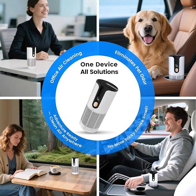 Mini Car Air Purifier-True HEPA Portable Small Air Purifier - Image 5