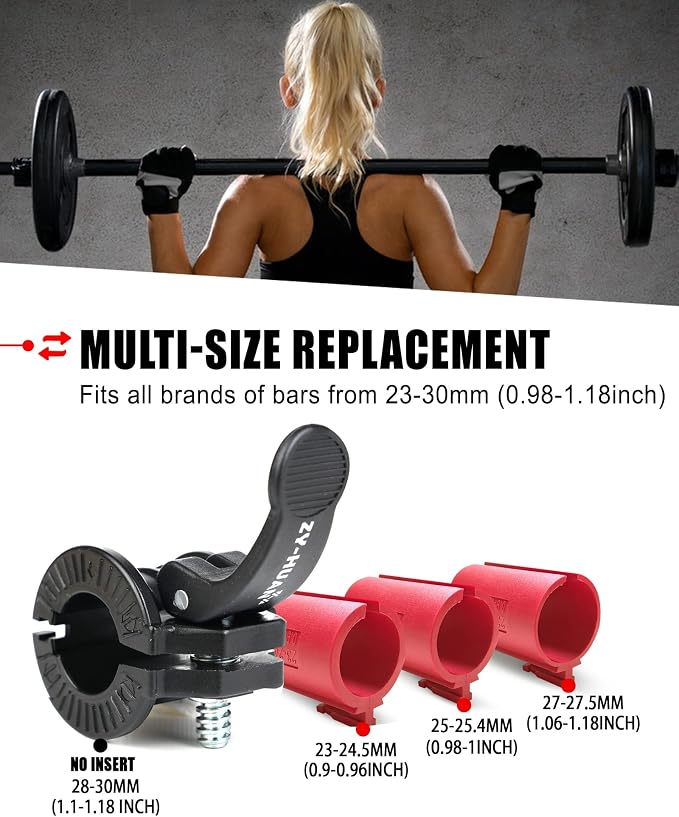 Pro Barbell Clips 1 inch Barbell Clamps 0.9-1.18inch Quick Release Weight Clips - Image 2