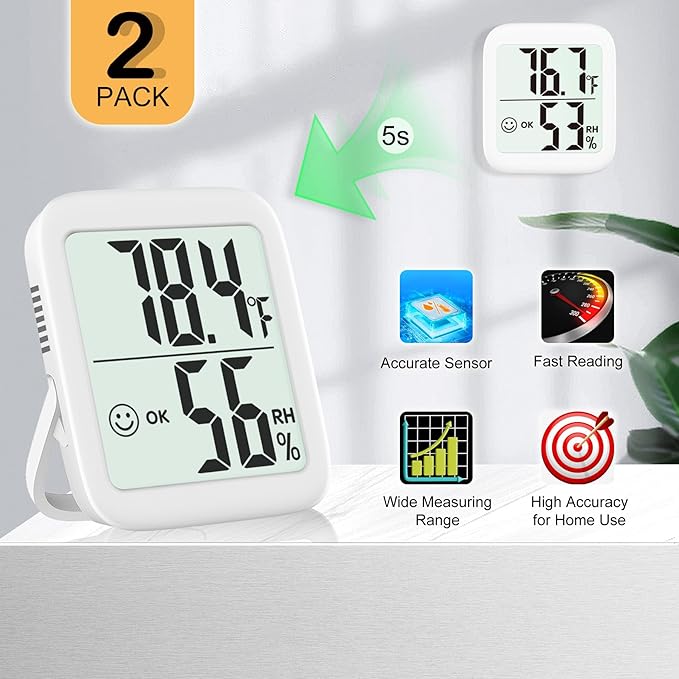 Antonki 2 Pack Room Thermometer - Image 6