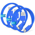 3-Pack Blue USB A to USB C Cable, Compatible by JERMASAL
