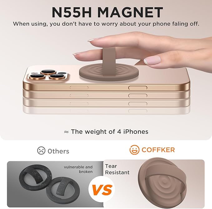 Magnetic Phone Ring Grip Holder, Silicone Finger Loop Grip, Compatible - Image 5