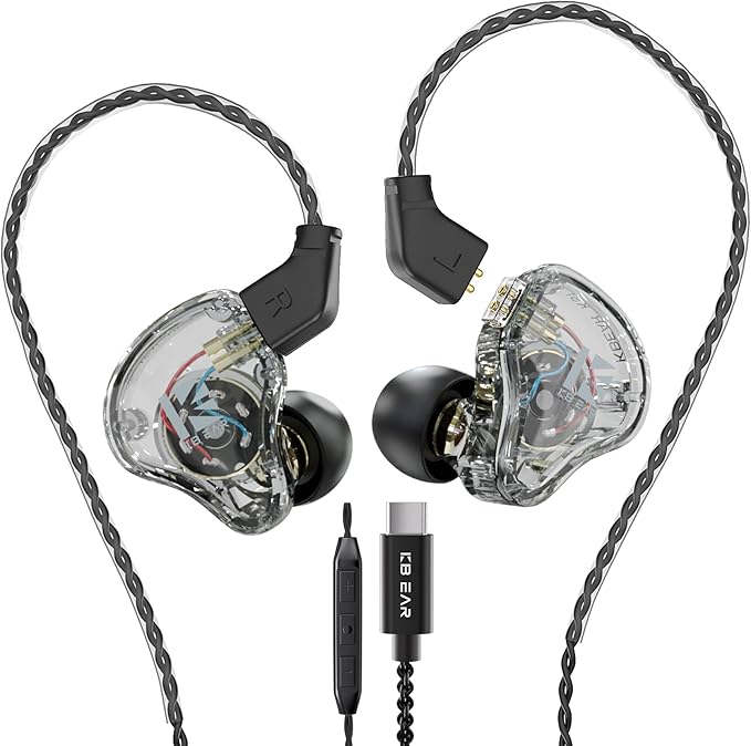 KBEAR KS1 USB C Headphones Crystal Clear Sound Earphones by Yinyoo