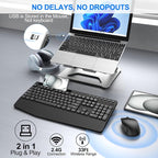 EDJO Wireless Keyboard and Mouse Combo, Full-Size Ergonomic Wireless Computer - Image 3
