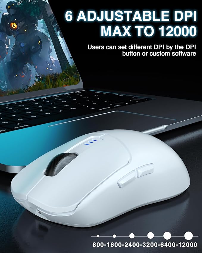 AULA SC580 Wireless Gaming Mouse, Tri-Mode 2.4G/BT5.0/USB-C Gaming Mouse - Image 4