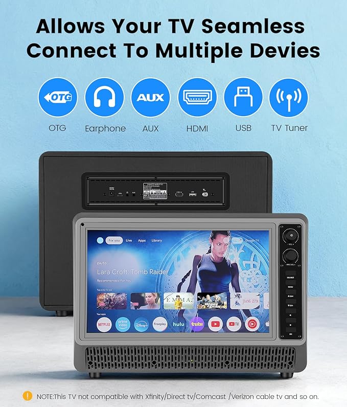 Feihe 15.6” Small Smart TV Built-in Bluetooth Speaker System, 200W Peak Power - Image 6
