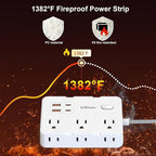 Surge Protector Power Strip, 15 Ft Cord Ultra Thin Flat Extension Cord - Image 7
