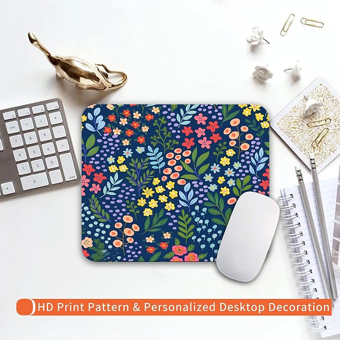 Square Mouse Pad Flowers, Personalized Premium-Textured Custom Mouse Mat Design - Image 6