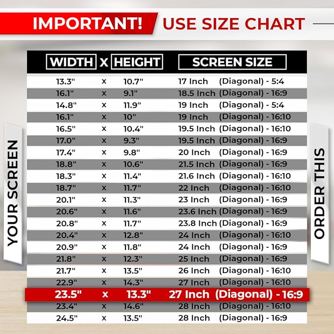 27 Inch 16:9 Computer Privacy Screen Filter - Image 3