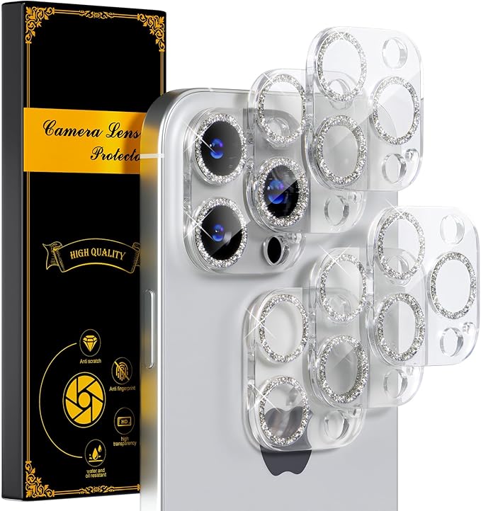beuxece for 6 Pack iPhone 16 Pro/iPhone 16 Pro Max Camera Lens Protector 9H by Beuxece