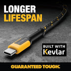 DEWALT Heavy Duty USB to USB C Cable, Jobsite Type C Cable, High Speed USBA to - Image 4