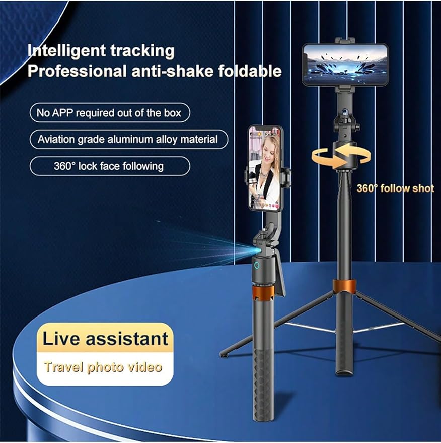 Auto Face Tracking Phone Holder, 360° Rotation Phone Tripod - Image 2