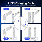 4 in 1 Charging Cable 5FT -MAX 66W Fast Charging Multi Charging Cable - Image 2