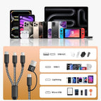 Multi Charging Cable 5 in 1, Nylon Braided USB C Multiple Charger Cord - Image 5