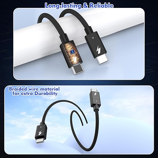Thunderbolt 4 Cable, 240W Fast charging, 40Gbps Data Transfer, Supports 8K/4K - Image 6