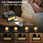 4-in-1 Wireless Charger with Adjustable Night Light, Magnetic Foldable Stand - Image 4
