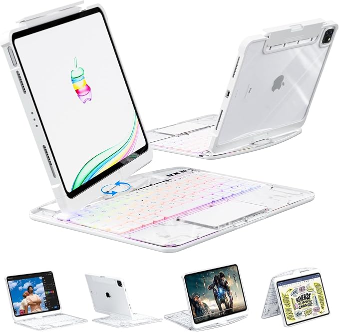 KARTICE Case with Wireless Keyboard Compatible with iPad Pro 11 2024 11 inch by Kartice