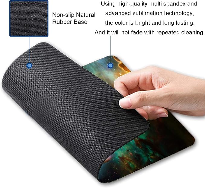Mouse Pad, Galaxy Mouse Pad, Square Waterproof Mouse Pad Non-Slip Rubber Base - Image 2
