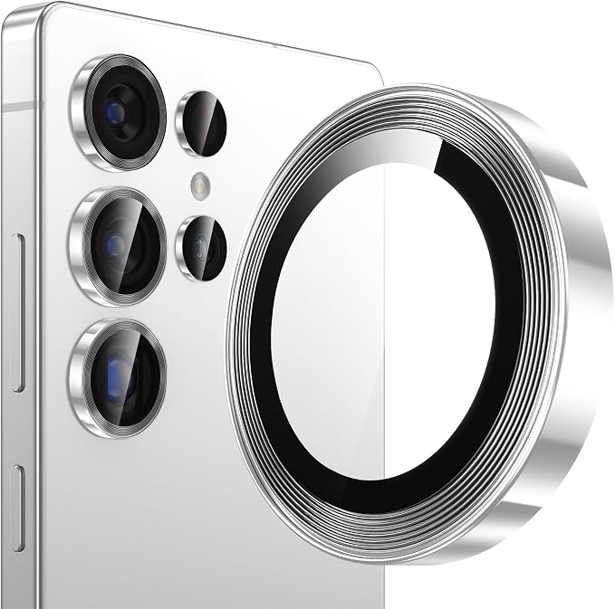 YWXTW S25 Ultra Camera Lens Cover, 9H Tempered Glass Upgraded Metal Edging by YWXTW