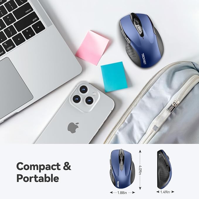 TECKNET Wireless Mouse, 2.4G Ergonomic Optical Mouse, Computer Mouse - Image 2