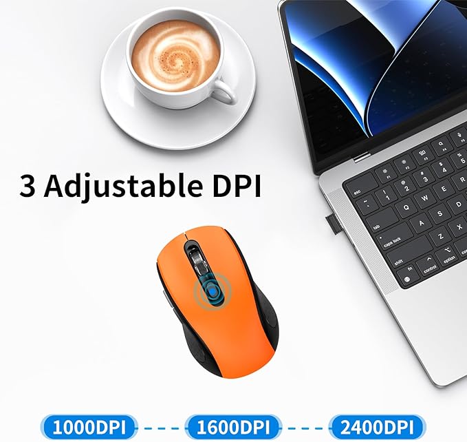 Wireless Mouse Ergonomic, Side Buttons Mouse, 2400 DPI, Silent and Anti Slip - Image 5