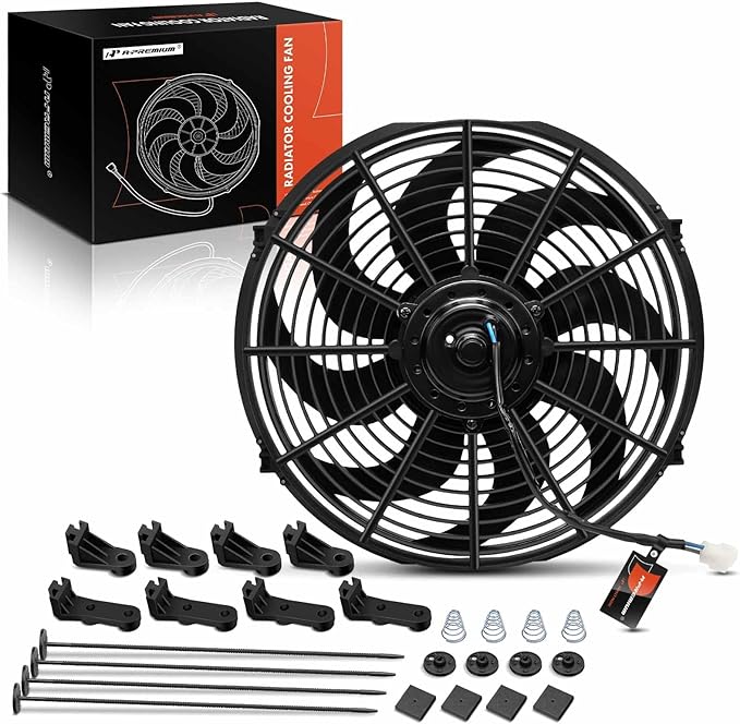 A-Premium 14'' 14 inch Slim Fan Pull Universal Electric Radiator Cooling Fan by A-Premium