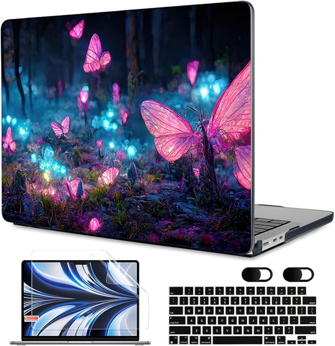 MEEgoodo Case for MacBook Air M4/M3/M2 13.6 inch 2025 2024 2022, Fit Model by MEEgoodo