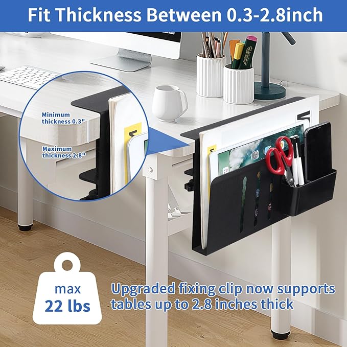 LUKETURE Laptop Holder, Steel Desk Side Storage, No Drill Standing Desk - Image 3