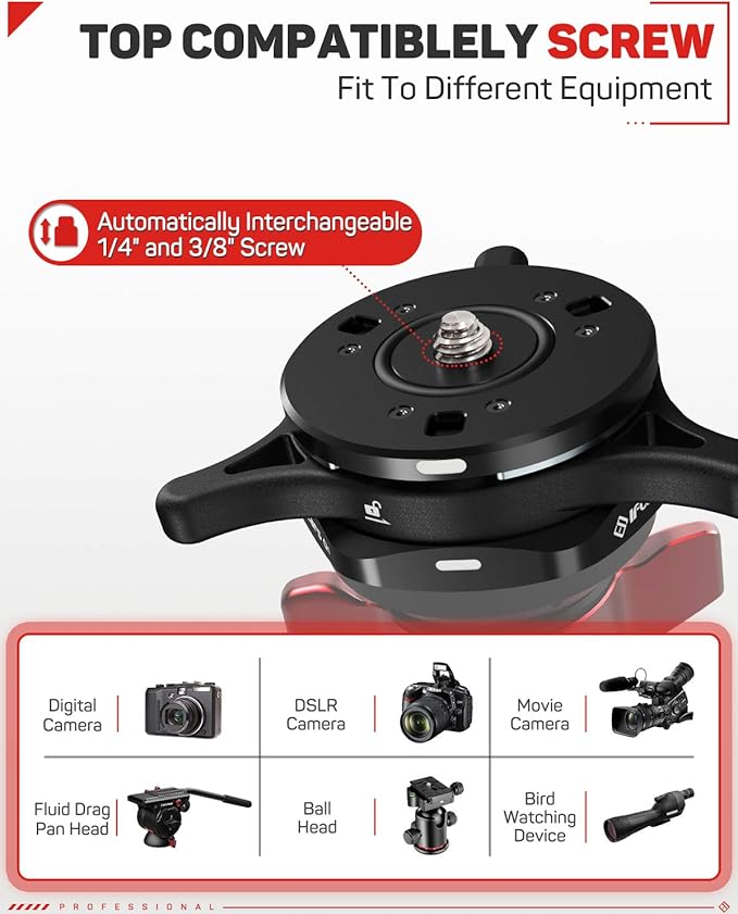 IFOOTAGE Seastar Q1S, Quick Release Plate, Upgrade Camera Quick Connect Tripod - Image 3